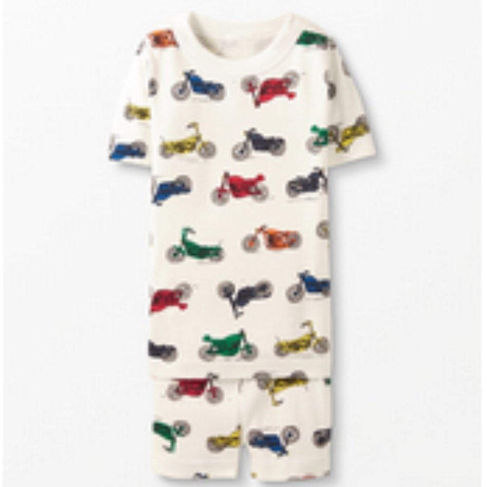 Hanna Andersson Short John Pajamas in Organic Cotton-Backroad Bikes - Size 130